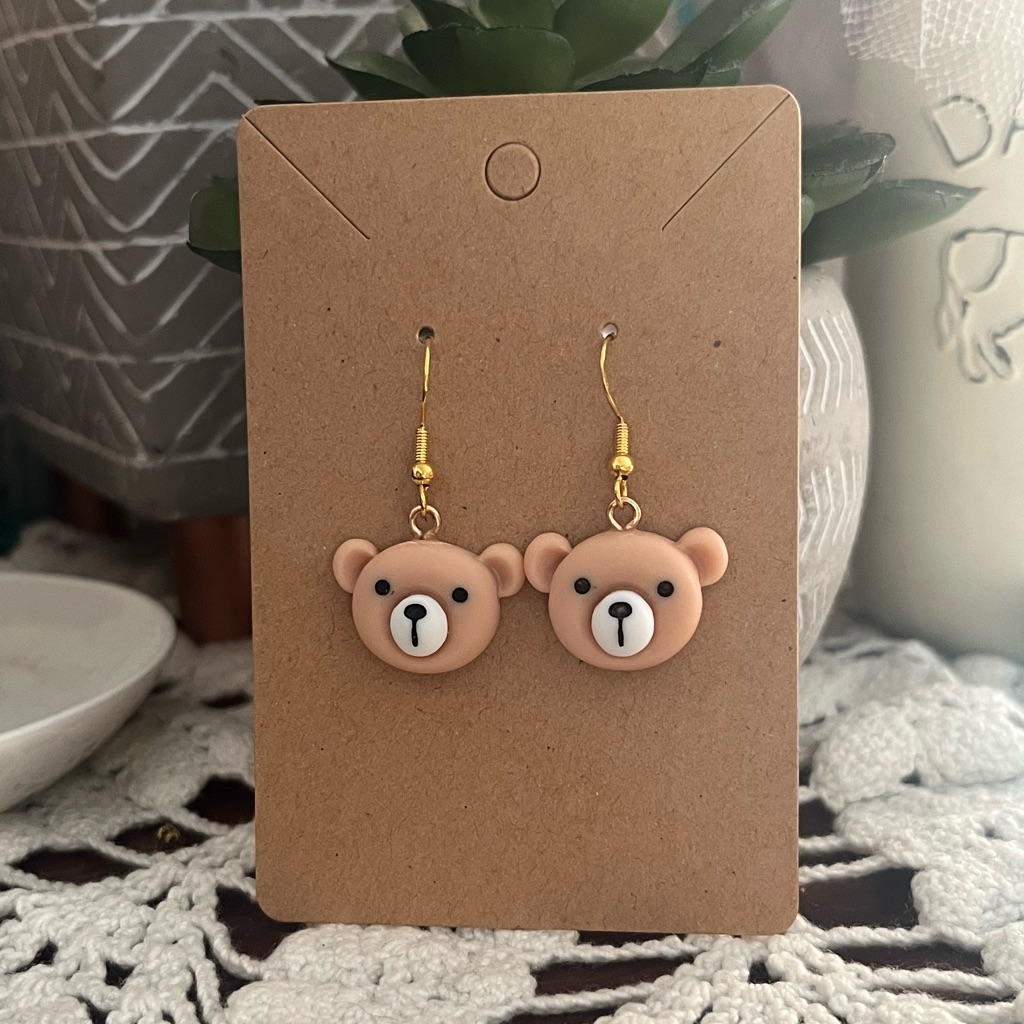 *3 For $20* Sweet Classic Teddy Bear Head Earrings